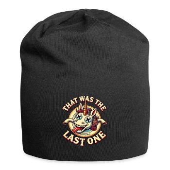 Funny Unicorn Saying Dark Humor Funnier - Jersey Beanie - black - Front