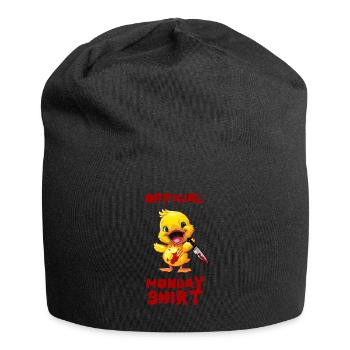 Duck with Knife - Official Monday Shirt Funny - Jersey Beanie - black - Front