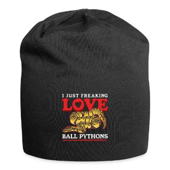Königspython Schlangen Python Geschenke - Jersey-Beanie - Schwarz - Vorne