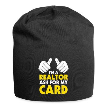 Immobilienmakler - Jersey-Beanie - Schwarz - Vorne
