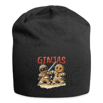 Funny Christmas Gingerbread Ginjas - Jersey-Beanie - Schwarz - Vorne
