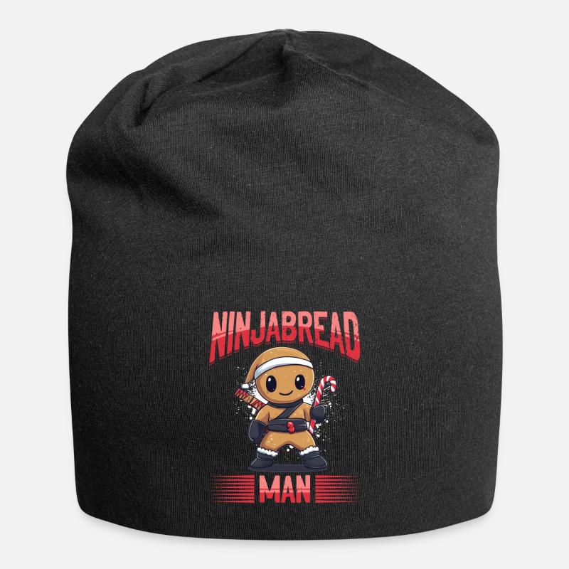 Funny Christmas Gingerbread Ninjabread Man - Jersey-Beanie - Schwarz