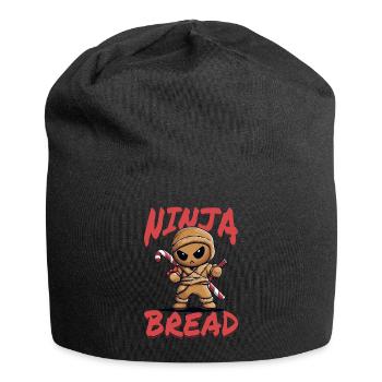 Funny Christmas Gingerbread Ninja Bread - Jersey-Beanie - Schwarz - Vorne