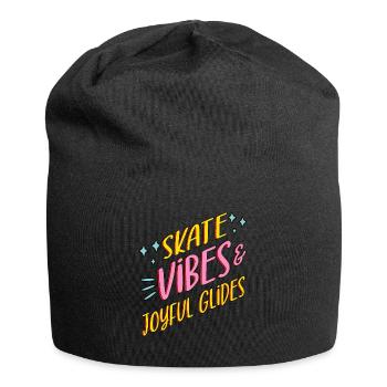 Rollerskater Party Skate Vibes Joyful Glides Gift - Jersey-Beanie - Schwarz - Vorne