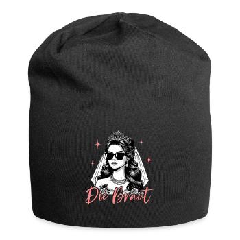 The Bride Funny Bachelorette Party Maid of Honor - Jersey Beanie - black - Front