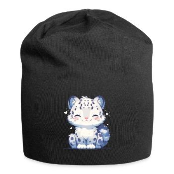 Snow Leopard Schneeleoparde Schneeleopard - Jersey Beanie - black - Front