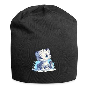 Snow Leopard Schneeleoparde Schneeleopard - Jersey Beanie - black - Front