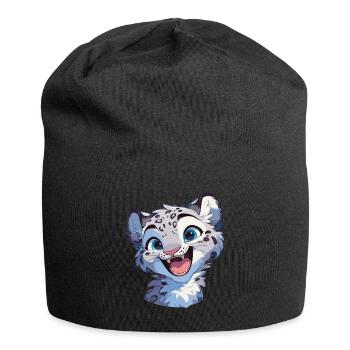 Snow Leopard Schneeleoparde Schneeleopard - Jersey Beanie - black - Front