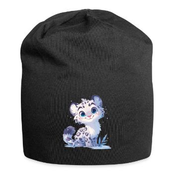 Snow Leopard Schneeleoparden Schneeleopard - Jersey Beanie - black - Front