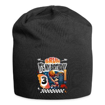 3e anniversaire de basket-ball - Bonnet en jersey - noir - Devant