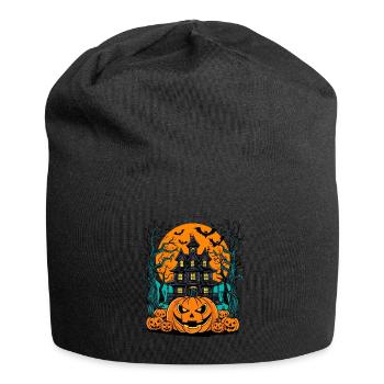 Gespenstisches Geisterhaus Gruselige Geistervilla - Jersey-Beanie - Schwarz - Vorne