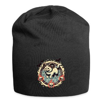 Cute Lucifer Cat Funny Cats Summoning - Jersey Beanie - black - Front