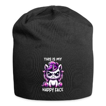 C’est mon visage heureux - Bonnet en jersey - noir - Devant