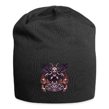 Creepy Devil Cat Dark Cats Summoning - Jersey Beanie - black - Front