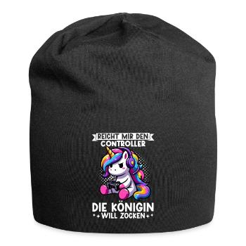 Elle me tend la manette, la reine veut jouer - Bonnet en jersey - noir - Devant