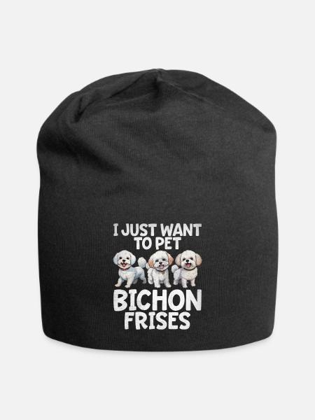 Bichon Frise Gifts - Jersey-Beanie - Schwarz