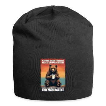 Coffee Lover Saying Funny Nerd Bear Worker Work - Jersey Beanie - black - Front