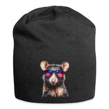 Lunettes de soleil Opossum Imprimé de design animalier coloré - Bonnet en jersey - noir - Devant