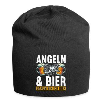 Fishing and Beer Fun Fishing Hobby - Jersey Beanie - black - Front