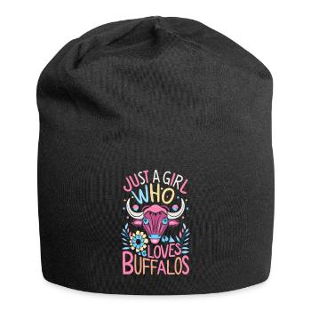 Nur ein Mädchen, das Buffalos liebt Büffel - Jersey-Beanie - Schwarz - Vorne