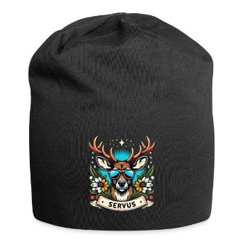 Bayern Bierzelt Hirsch Servus Dialekt Lustig Cool - Jersey-Beanie - Schwarz - Vorne
