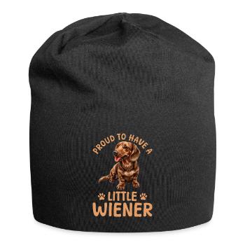 Dachshund Doxie Wiener Dog Proud - Jersey Beanie - black - Front