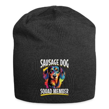 Dachshund Doxie Wiener Dog Sausage dog - Jersey Beanie - charcoal grey - Front