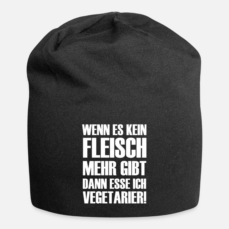 Wenn es kein Fleisch gibt esse ich Vegetarier - Jersey-Beanie - Schwarz