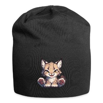 Lynx Luchse Luchs - Bonnet en jersey - noir - Devant