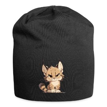 Lynx Luchse Luchs - Bonnet en jersey - noir - Devant