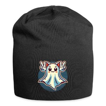 Cat Ears Ghost Kemonomimi Girl Halloween - Jersey Beanie - black - Front