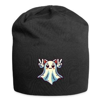 Cat Ears Ghost Kemonomimi Girl Halloween - Jersey Beanie - black - Front