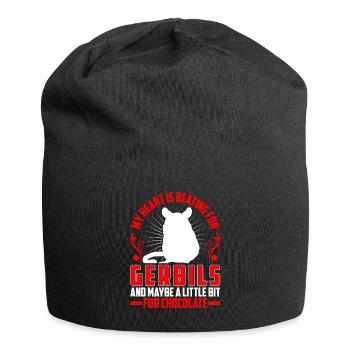 Mon cœur bat pour la gerbille rongeur Gerbille - Bonnet en jersey - noir - Devant