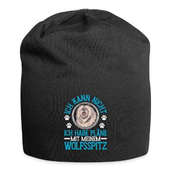 Wolfspitz plans with my Keeshond - Jersey Beanie - black - Front