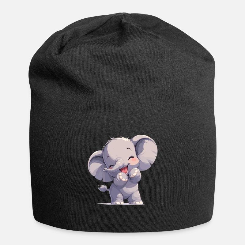 Elephant Elefanten Elefant - Jersey-Beanie - Schwarz