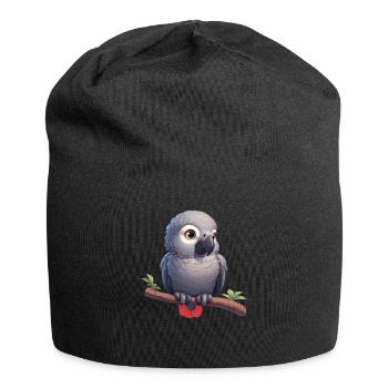 Gray Parrot Graupapageis Graupapagei - Jersey Beanie - black - Front
