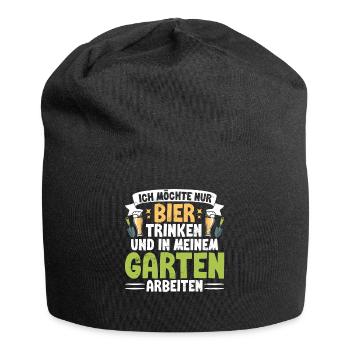 Beer Garden Gardening Allotment Gardener Gardener - Jersey Beanie - black - Front