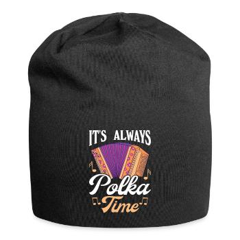 Funny Polka Saying - Jersey Beanie - black - Front