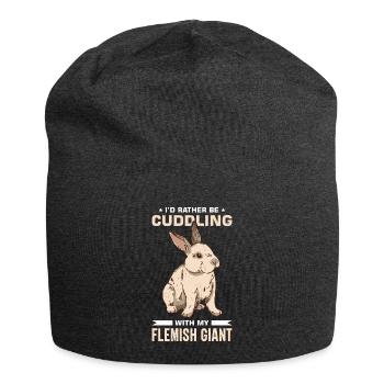 Flemish Giant Rabbit Rabbit Rabbit - Jersey Beanie - charcoal grey - Front