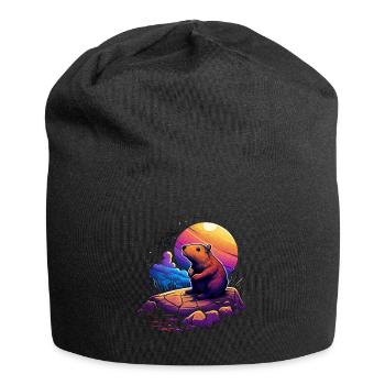 Wasserschwein - Jersey-Beanie - Schwarz - Vorne