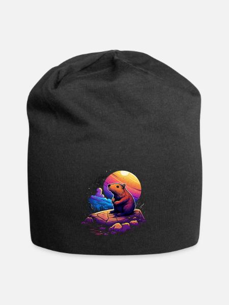 Wasserschwein - Jersey-Beanie - Schwarz