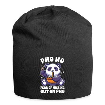 Drôle Pho Panda mignon mangeant Pho - Bonnet en jersey - noir - Devant