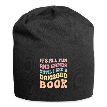 Drôle d’assistant de bibliothèque Retro Groovy - Bonnet en jersey - noir - Devant