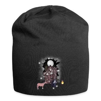 Château Halloween Mystique Médiéval Guerrier Lune - Bonnet en jersey - noir - Devant