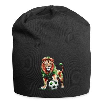 Lion Football Coloré Italie Animal Design Imprimer - Bonnet en jersey - noir - Devant