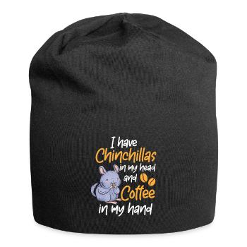 Chinchilla et Chinchillas rongeurs du café - Bonnet en jersey - noir - Devant