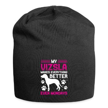 Magyar Vizsla makes everything better Pointing Dog - Jersey Beanie - black - Front