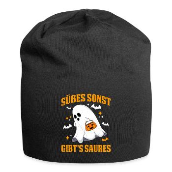 TOURS OU FRIANDISES D’Halloween - Bonnet en jersey - noir - Devant