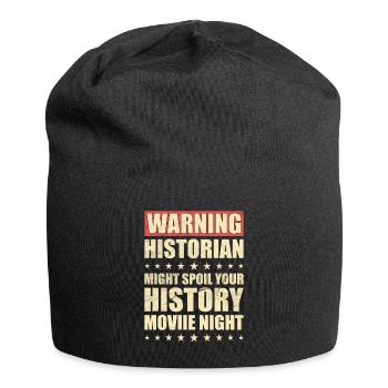 Warnung Historiker Lustige Geschichte - Jersey-Beanie - Schwarz - Vorne
