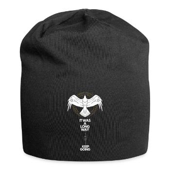 Keep going Nordisches Motivations Design - Jersey-Beanie - Schwarz - Vorne